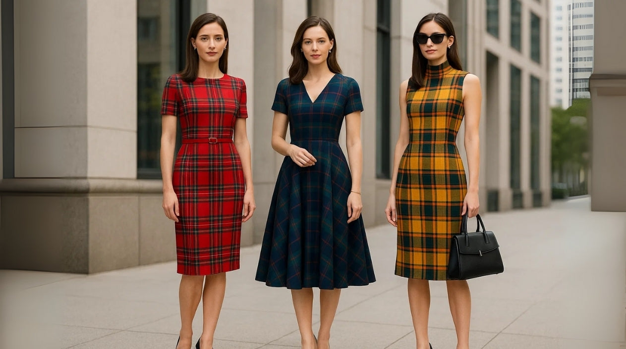 Women's Tartan Plaid Dresses Scottish Kilt Women's Tartan Plaid Dresses Scottish Kilt