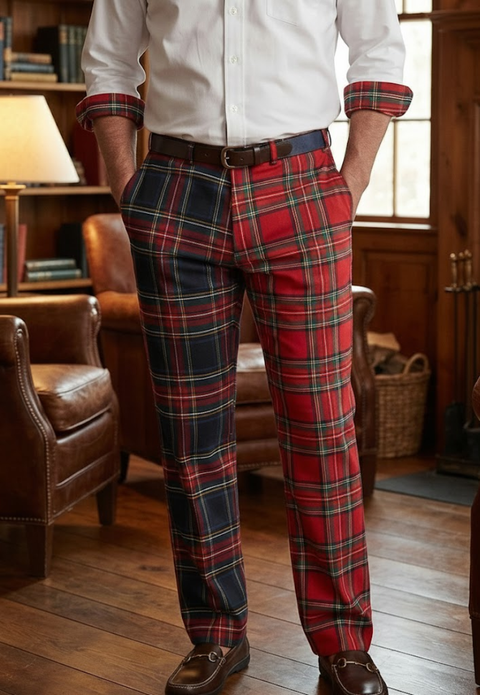 Dual Tartan Contrast Pant
