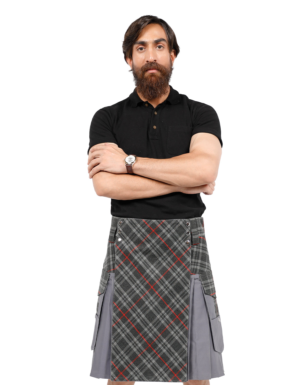 Scottish Utility Black Kilt popular for Men Sizes (28