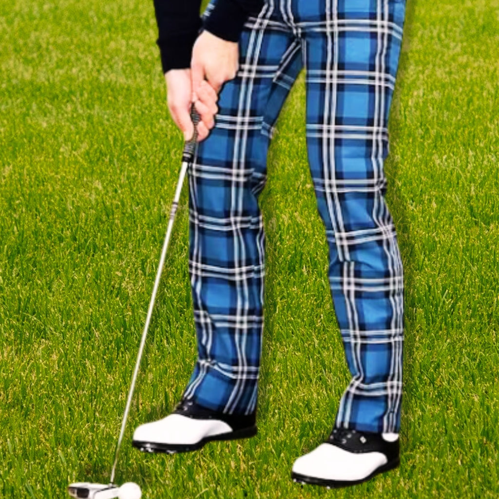 Caledonia Red Plaid Tartan Men's Golf Shirts