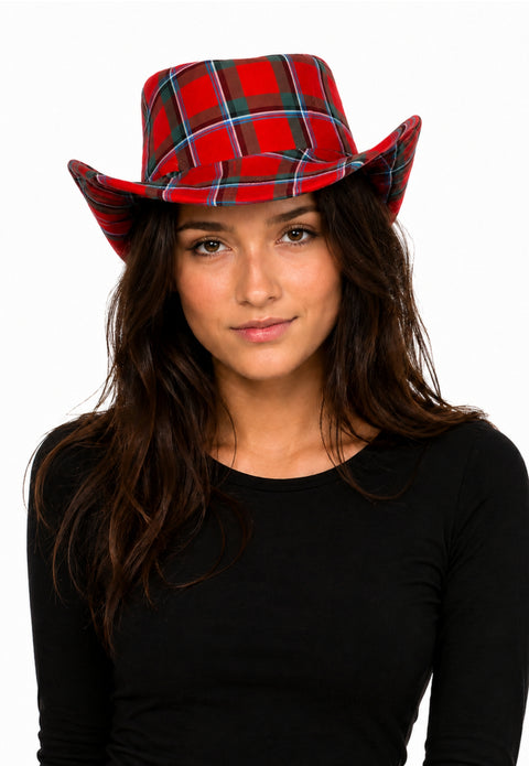 Premium Tartan Cowboy Hat