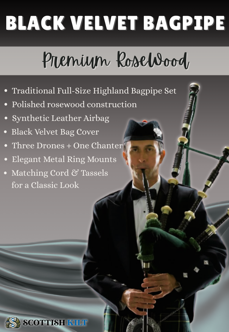 Premium Bag Pipe Music Rosewood - Velvet