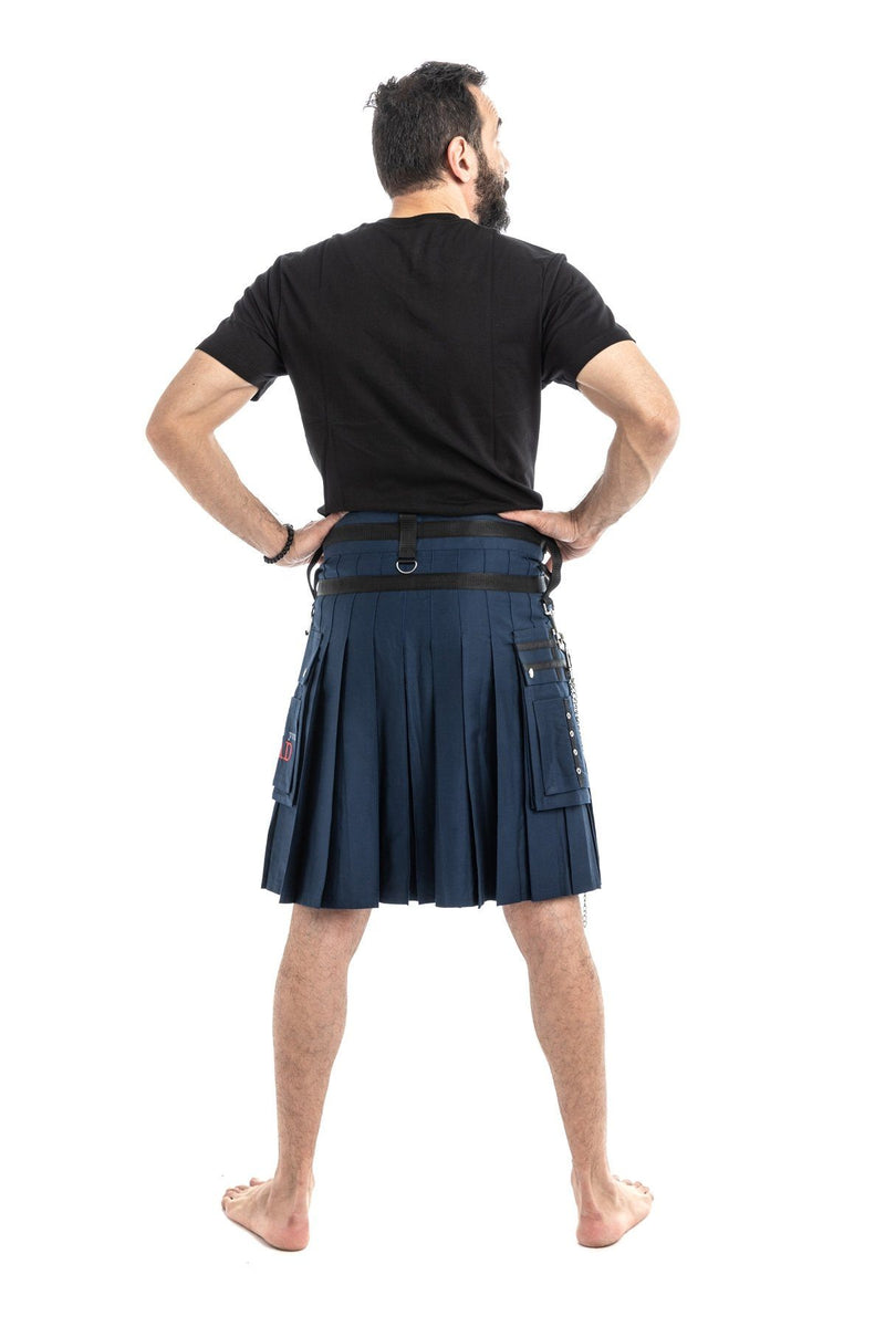 Men's Scottish Black Jeans Denim Hybrid Kilt Utility Fashion Kilt Style/  Kilt Inner Pleats in Various 40 Tartans 