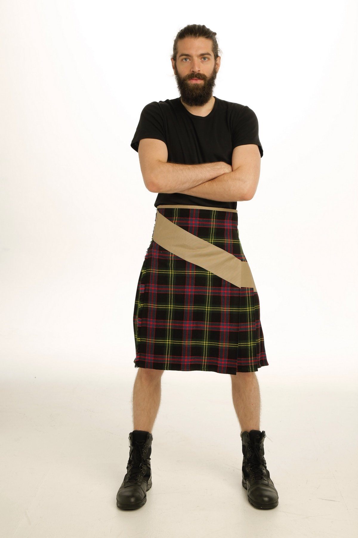 Khaki Belt Hybrid Kilt – Scottish Kilt - Main Image