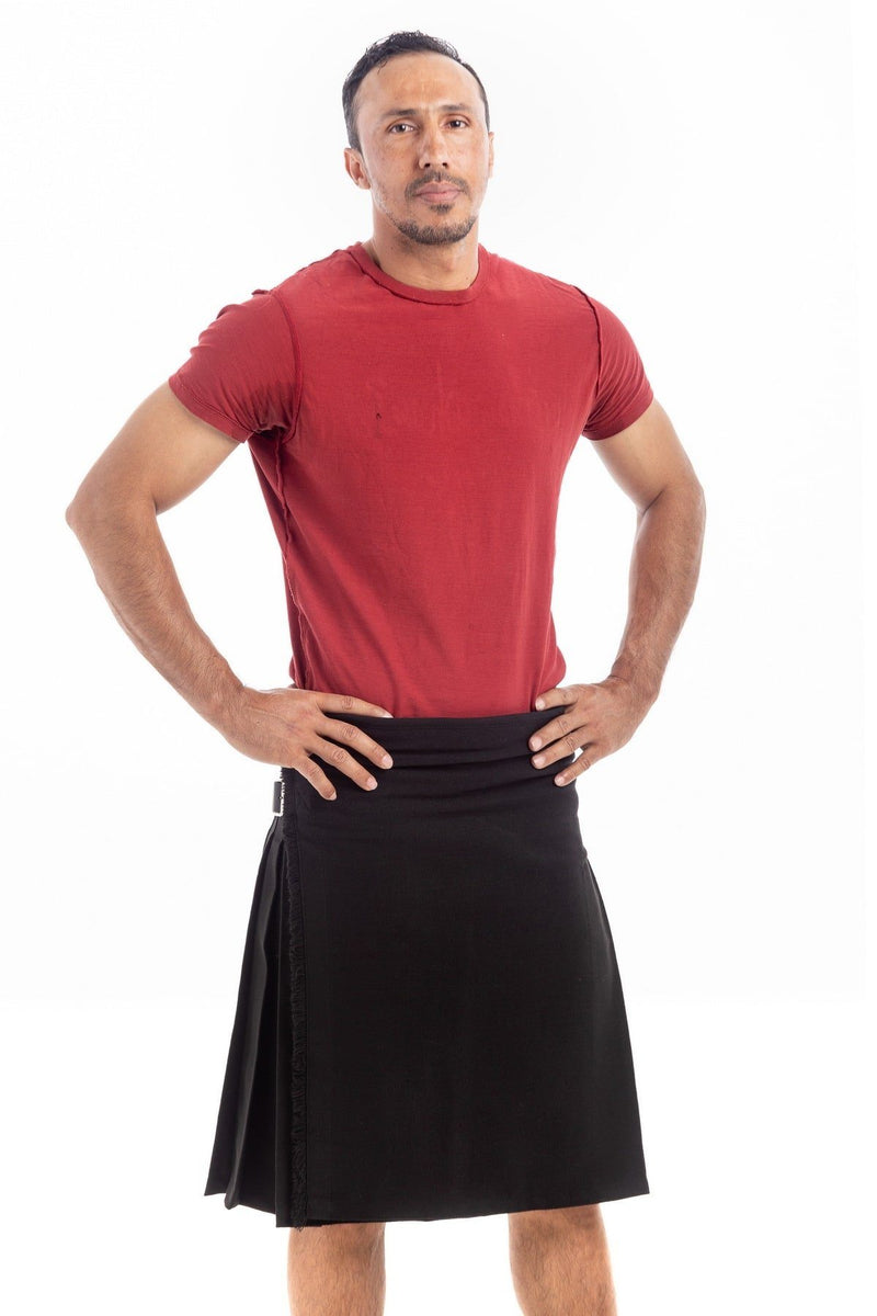 Plain hot sale black kilt