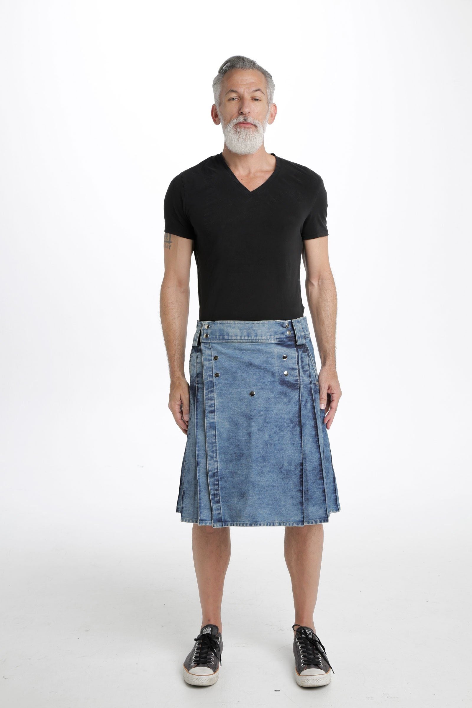 Stonewash Blue Denim Kilt | Scottish Kilt Stonewash Blue Denim Kilt | Scottish Kilt