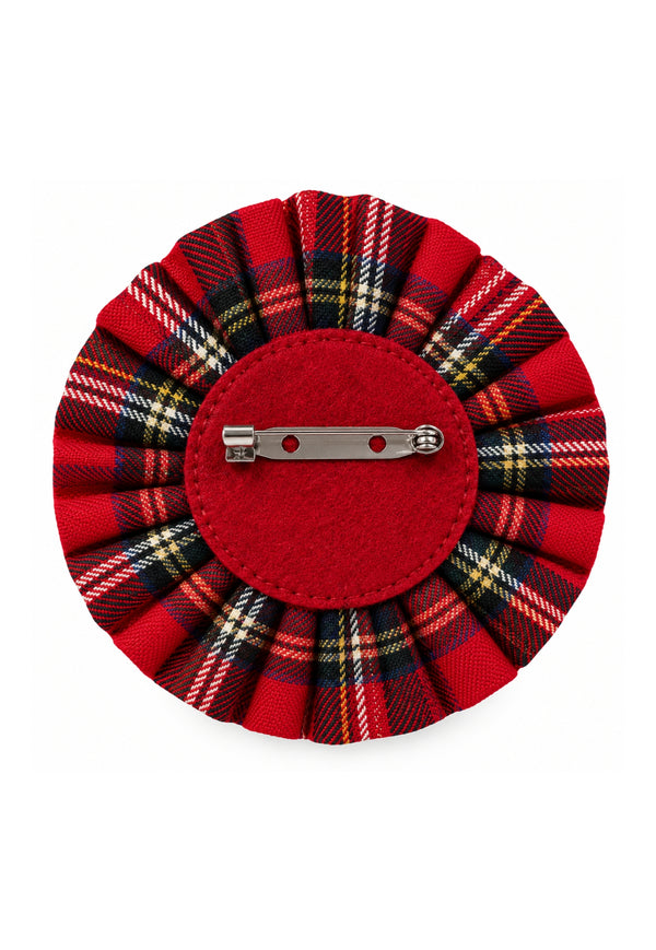 3 Buttons Tartan Brooch