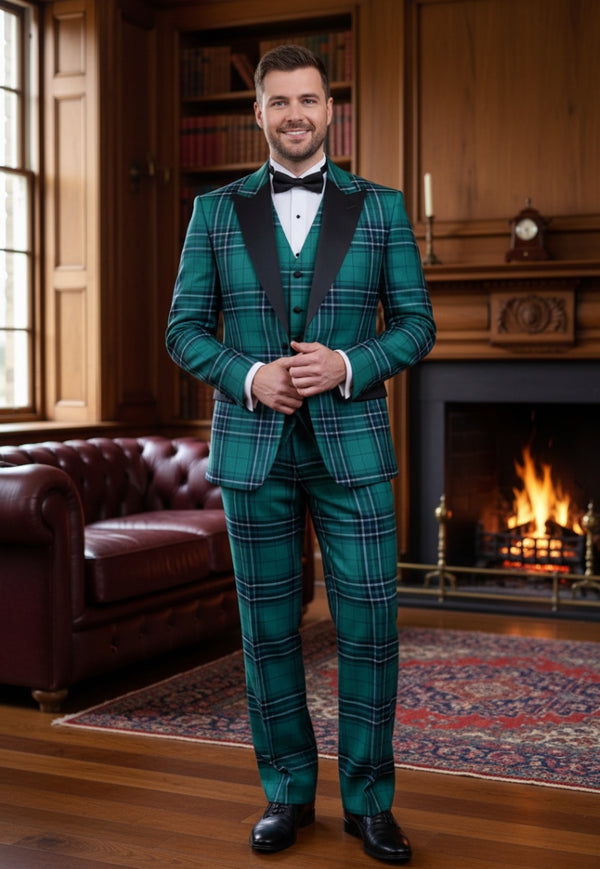 3 Piece Tartan Dinner Suit