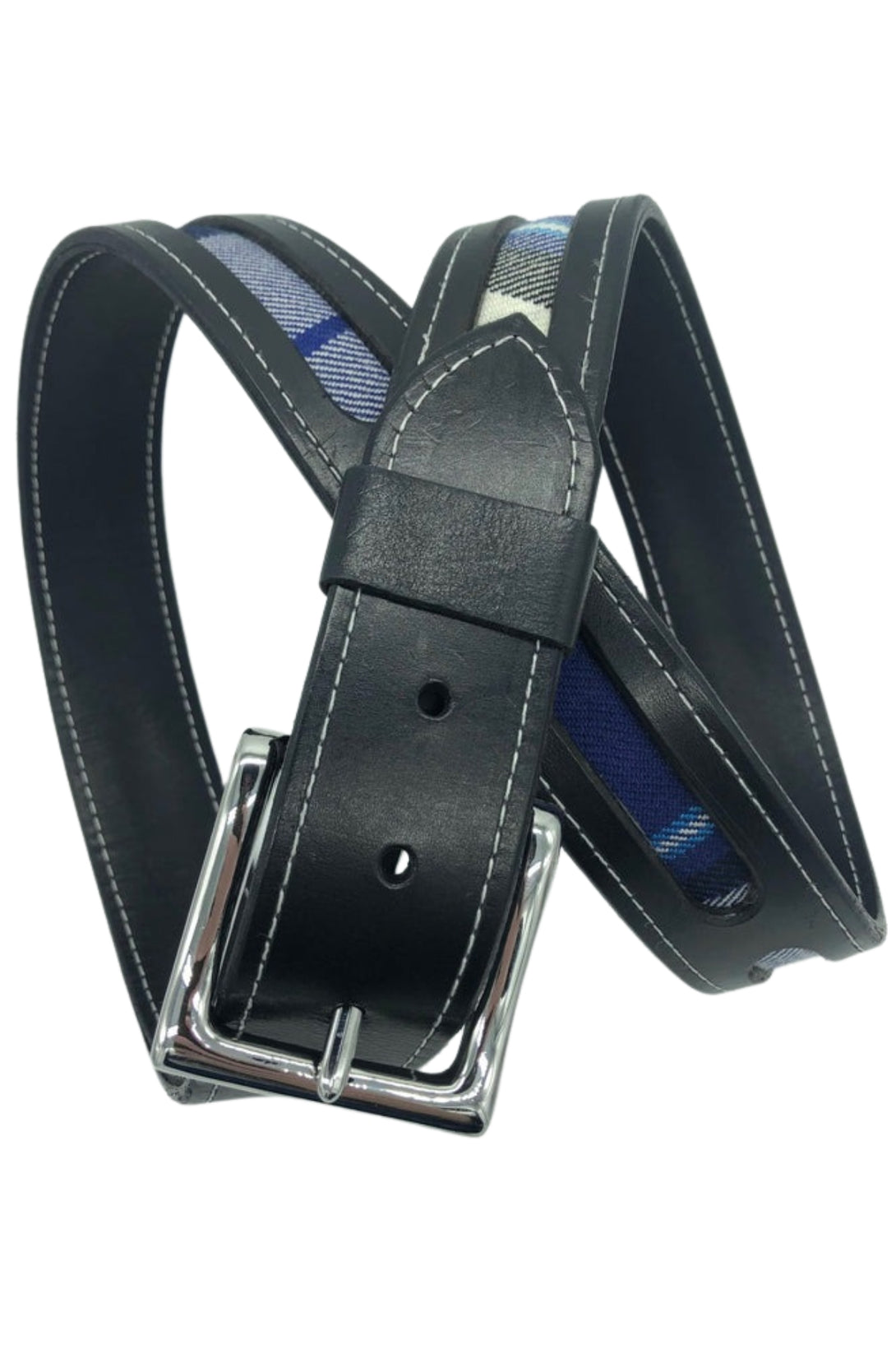 Black Leather Tartan Belt Doune Design