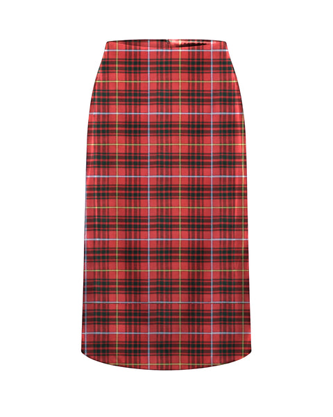 Bruce Beige Plaid Midi Skirt