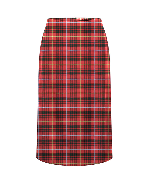 Bruce Beige Plaid Midi Skirt