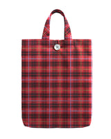 Bruce Button Closure Tartan Tote Bag