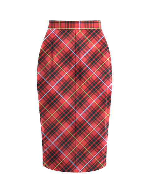 Bruce Eternal Grace Plaid Midi Skirt
