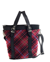Bruce Shoulder Plaid Tote with Leather Straps