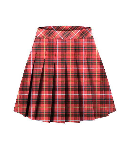 Bruce Wrap Around Pleated Plaid Short Skirt