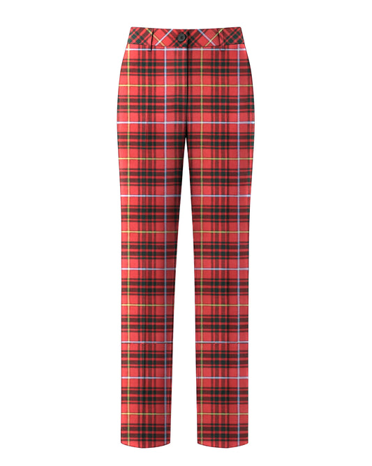 Bruce Ladies Wide Tartan Trouser with Turn Up