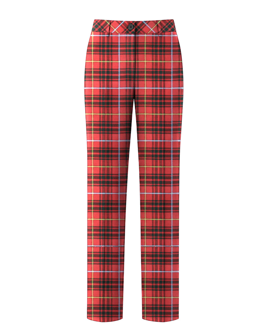 Bruce Ladies Wide Tartan Trouser with Turn Up