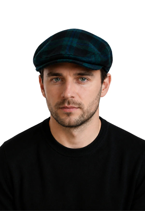 MacLeod of Lewis Button Down Plaid Flat Cap
