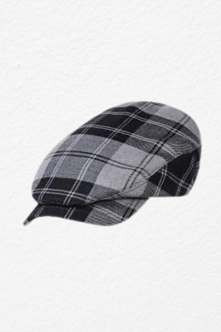 Green Buffalo Plaid Flat Cap