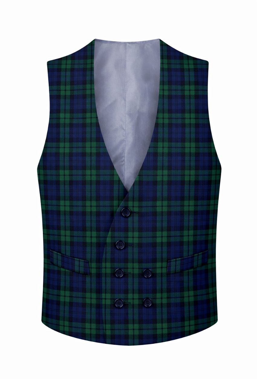 Campbell Double Breasted Tartan Waistcoat