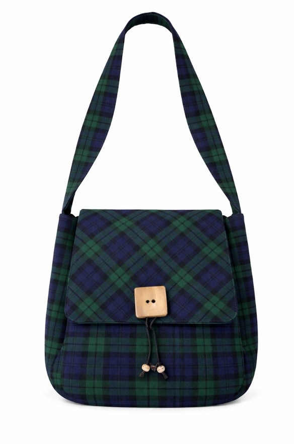 Campbell Tartan Multi Pockets Tartan Shoulder Bag