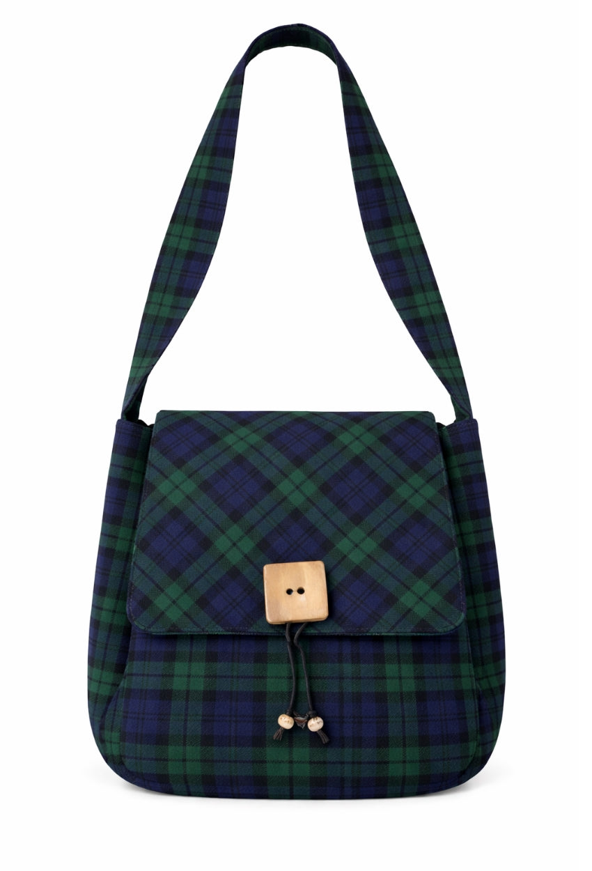 Campbell Tartan Multi Pockets Tartan Shoulder Bag