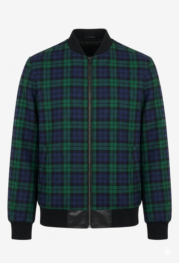 Campbell Plaid Bomber Jacket