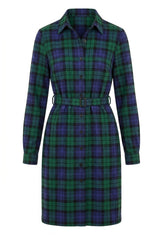 Campbell Plaid Button-Front Shirt Dress