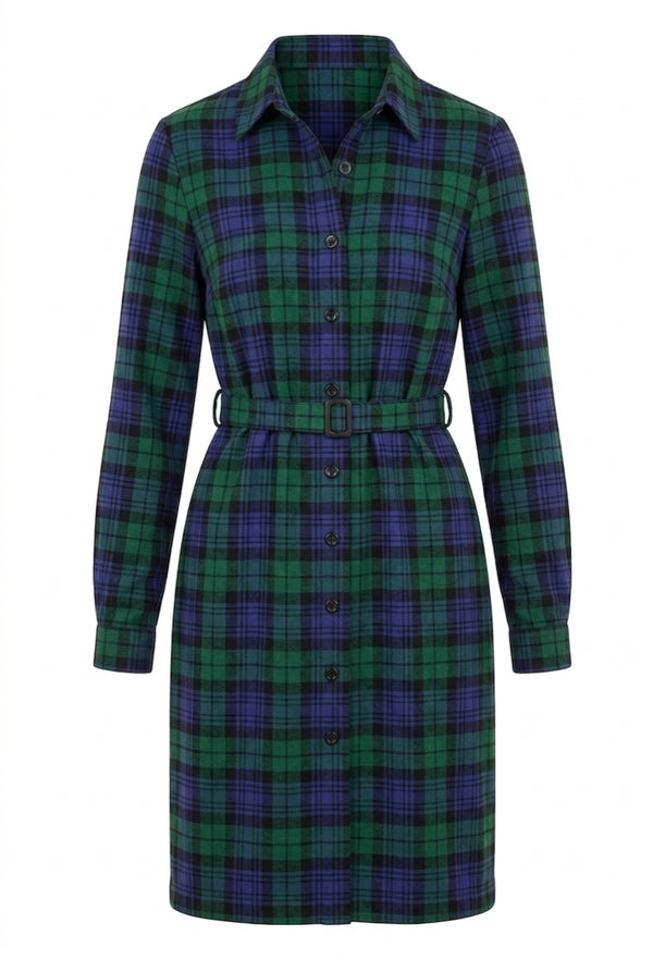 Campbell Plaid Button-Front Shirt Dress
