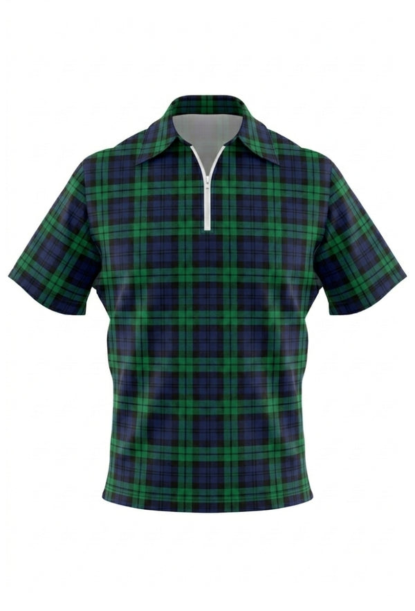 Campbell Tartan Plaid Polo Zipped Shirt