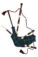 Campbell Tartan Rosewood Bagpipe Professional Set - Fully Functional