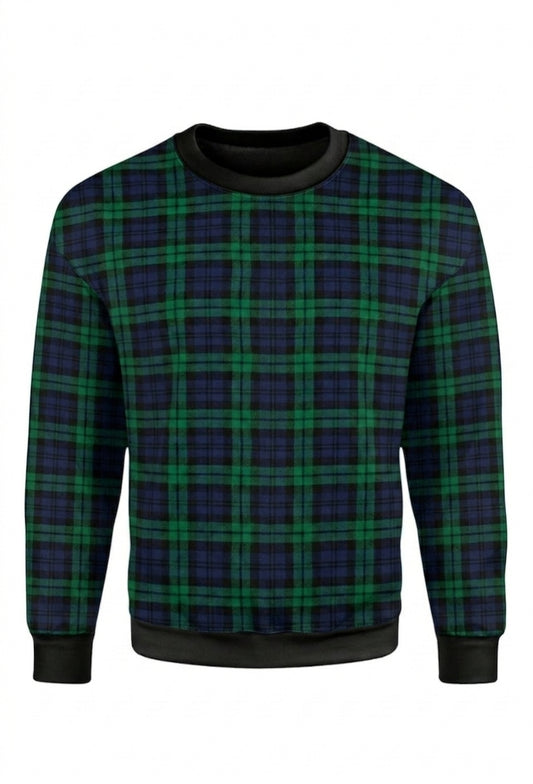 Campbell Tartan Round Neck Full Sleeve Tartan Polo Shirt