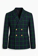 Campbell Skinny Double-Breasted Tartan Jacket