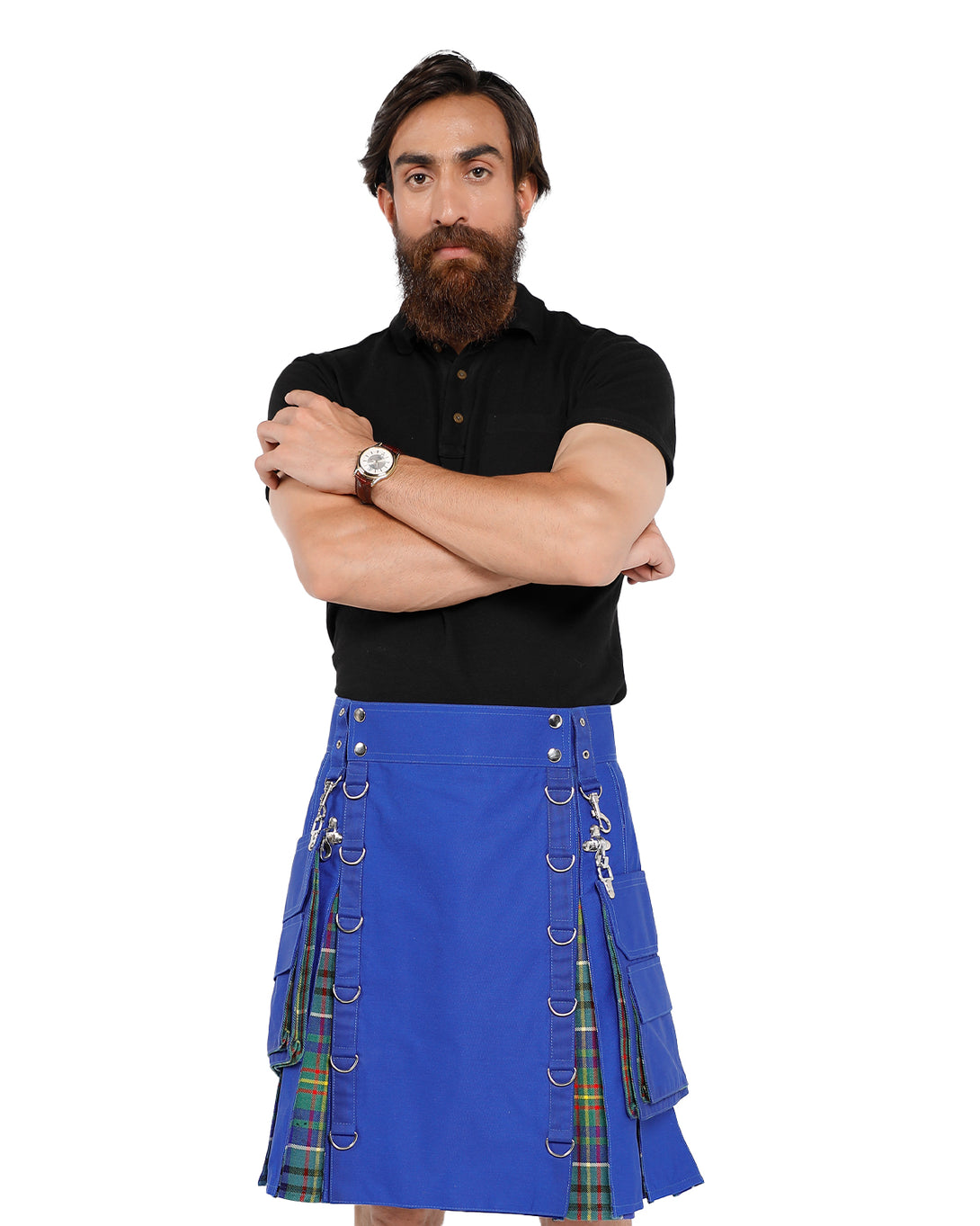 Front view of Celtic Valor hybrid Kilt