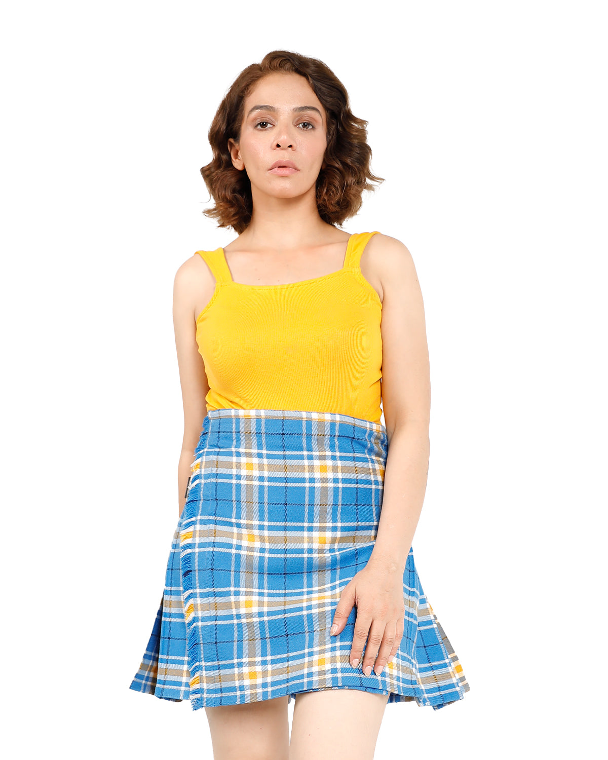 Kilt fashion pleat mini dress