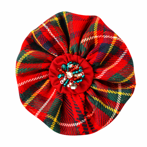 Royal Stewart Beaded Tartan Brooch