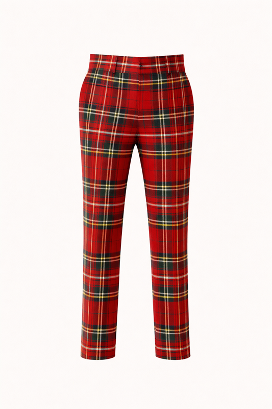 Royal Stewart Men's High‑Waisted Tartan Trouser