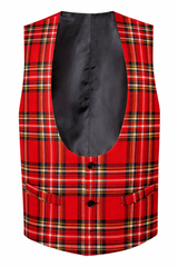 Royal Stewart Men's Tartan Waistcoat with Horseshoe Neck