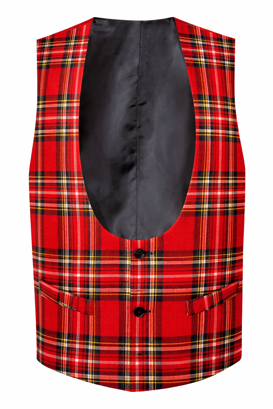 Royal Stewart Men's Tartan Waistcoat with Horseshoe Neck