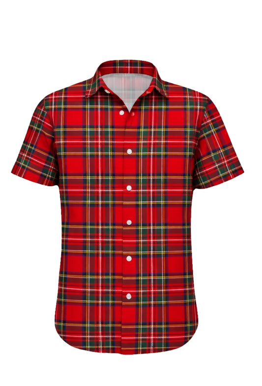 Royal Stewart Plaid Short Sleeve Button Shirt