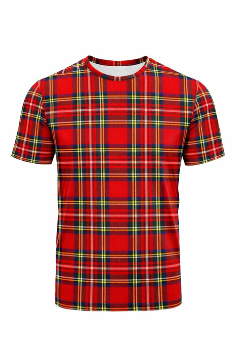 Royal Stewart Round Neck Half Sleeve Plaid Shirt