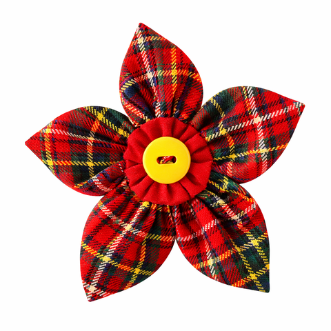 Royal Stewart Tartan Petal Brooch