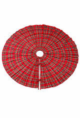 Royal Stewart Ruffled Christmas Tree Skirt Decor