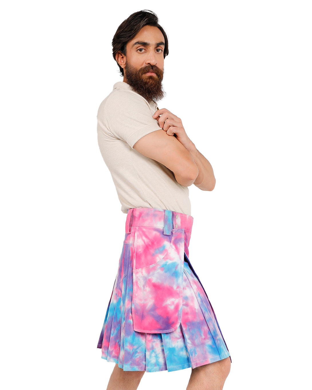 Side view of Cosmic Wave Utility Kilt