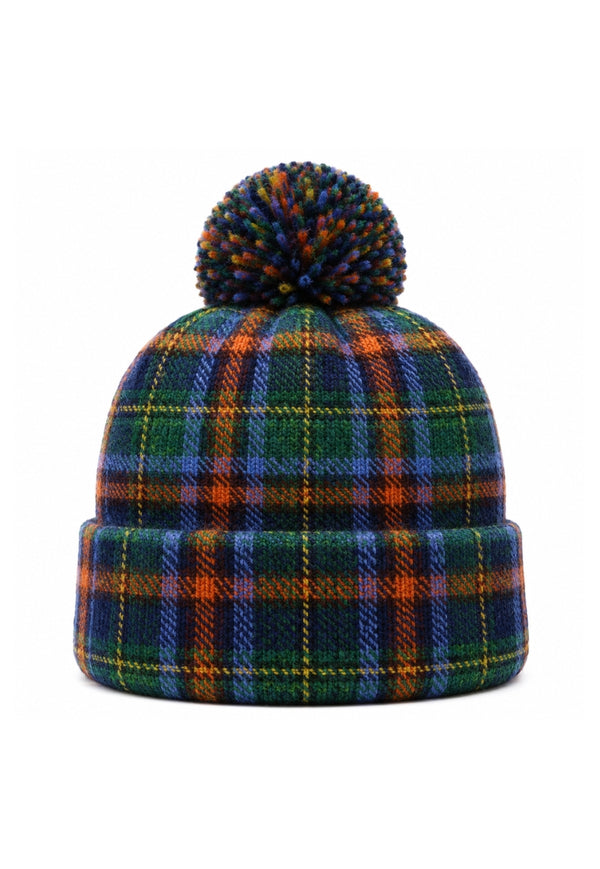 Chunky Bobble Tartan Beanie