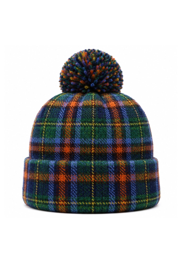 Chunky Bobble Tartan Beanie