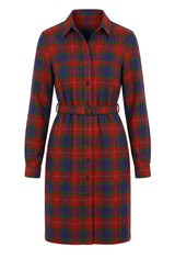 Fraser Plaid Button-Front Shirt Dress