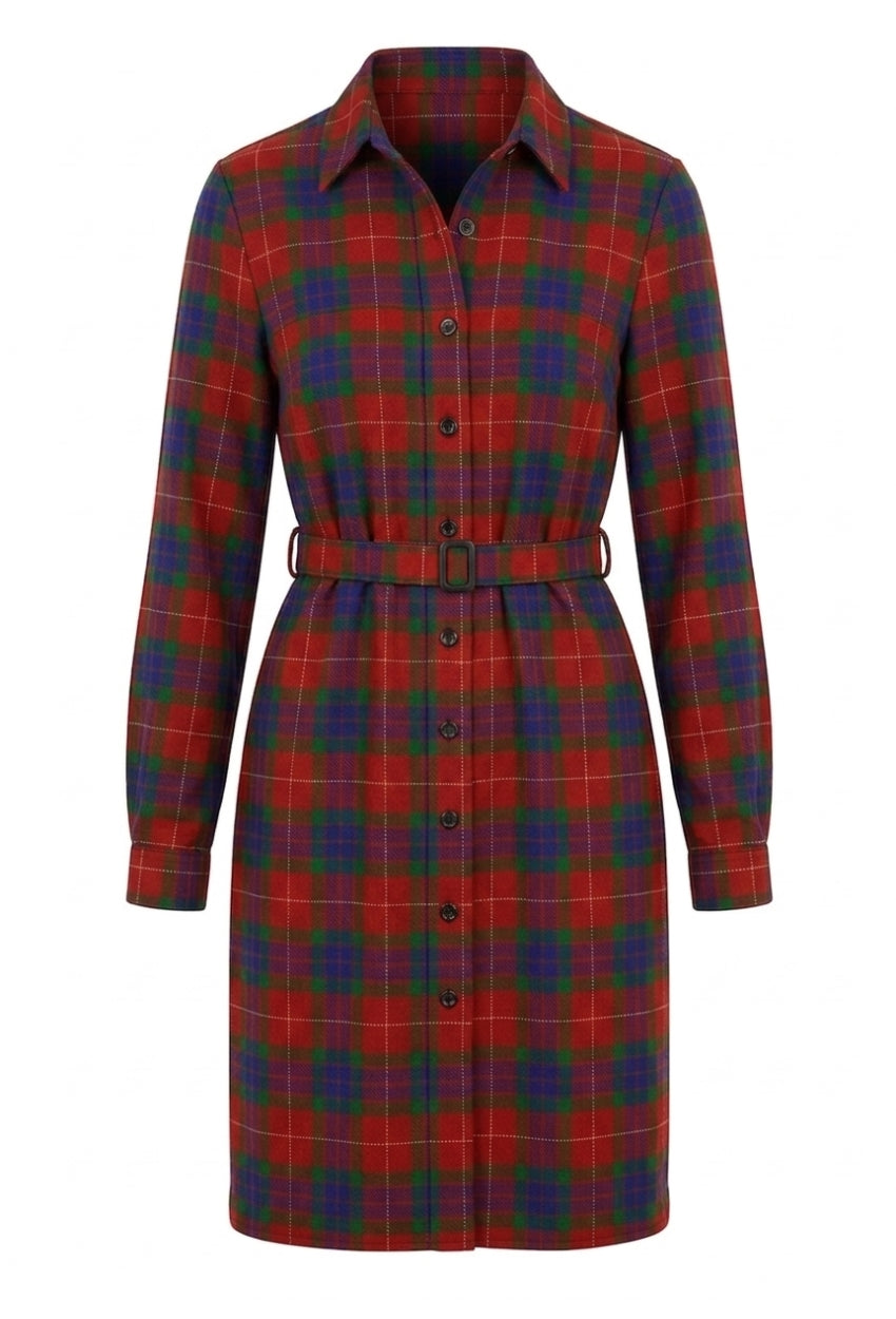 Fraser Plaid Button-Front Shirt Dress