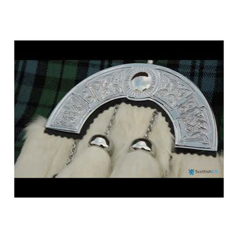 Semi Dress White Rabbit Fur Sporran 3 Tassels With Chain Belt main image 1