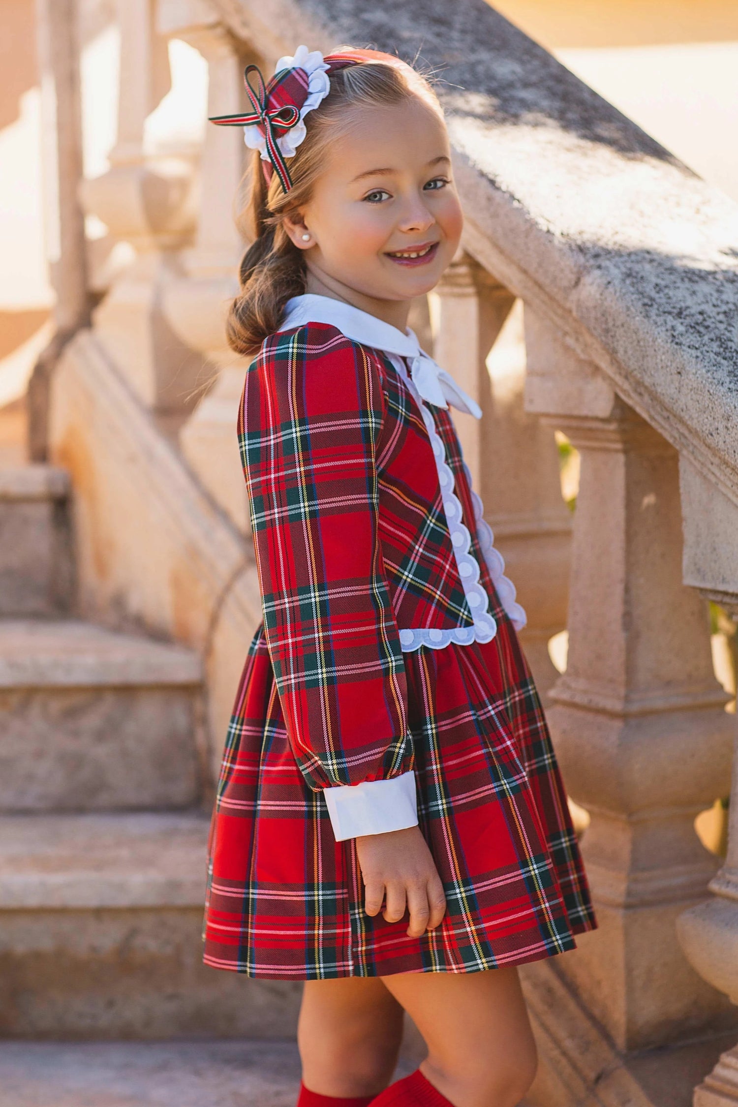 red dress tartan Rihoas Square Neck Sleeveless Gingham Cotton Scallop Trim A-Line Mini Dress, / L adding an extra touch of festive cheer to your celebrations Entro Red Plaid Puff Sleeve